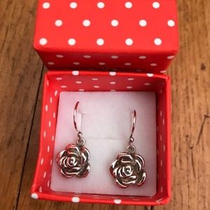 Sterling silver flower drops